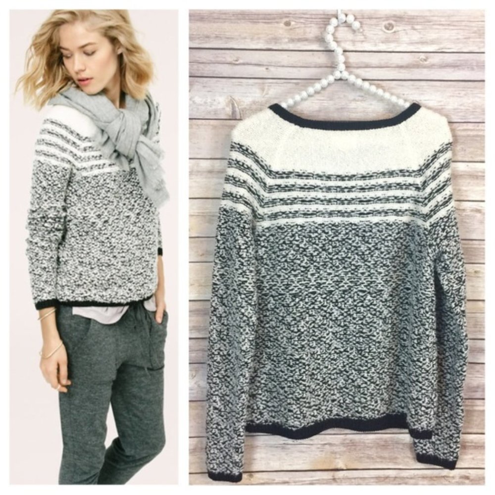 Felted Wool Sweater Fair Isle Boucle Lou & Grey Marl Size Medium